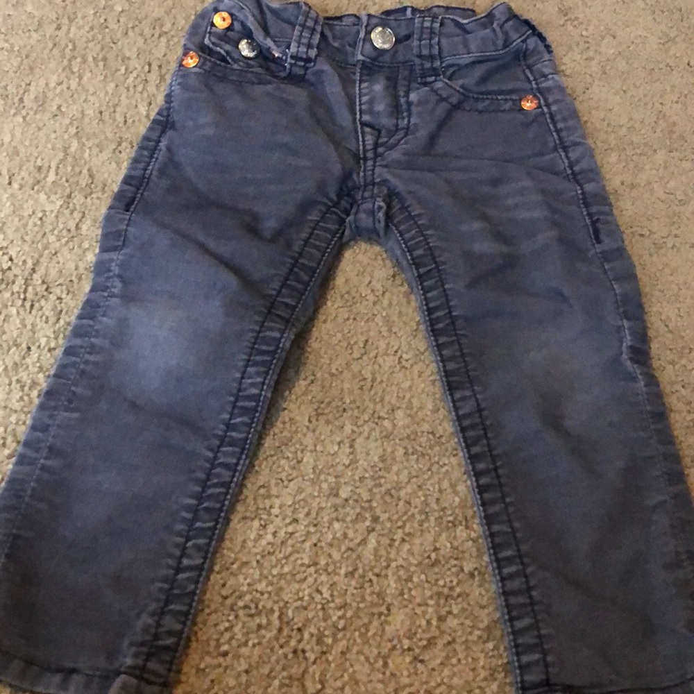 2T True Religion blue/gray washed corduroys.